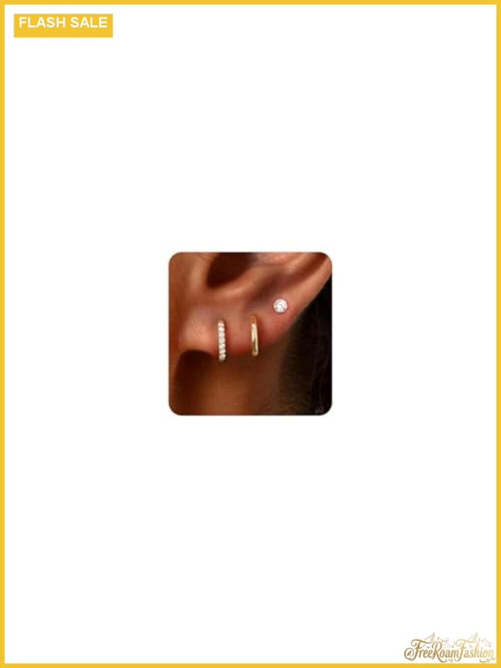 Gold Plated Hypoallergenic Earring Set - Stainless Steel Huggie Hoop Studs